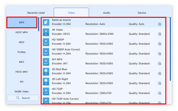 Anymp4 Video Converter Ultimate Mac Conversion Profile