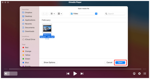 Elmedia Player Mac Select Open
