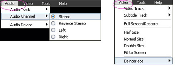 Adjust the audio and video track