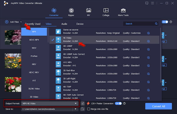 Set Mp4 As New Format In Anymp4 Video Converter Ultimate