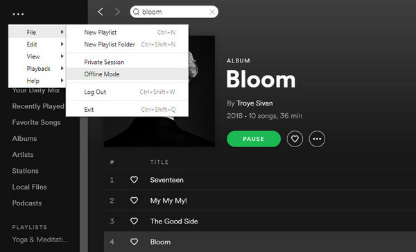Can you listen to spotify free without internet connection