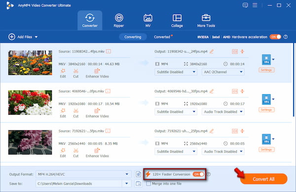 Start Batch Conversion In Anymp4