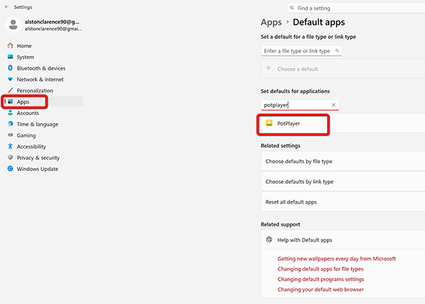 Set PotPlayer as Defaulted App