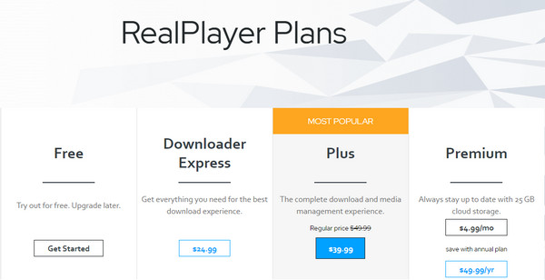 Realplayer Pricing Plan