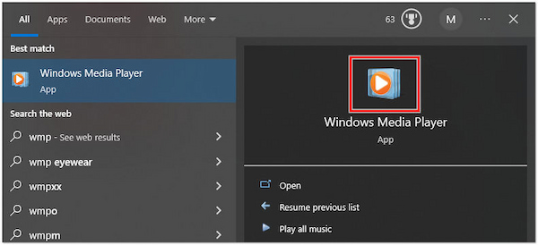 Esegui Windows Media Player