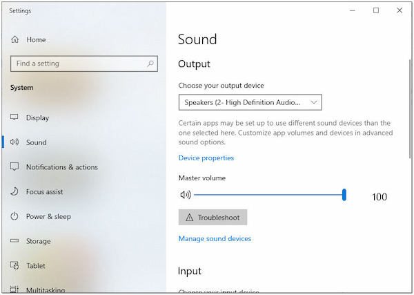 Seleccione el dispositivo de audio correcto