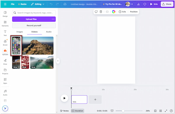 Upload Screen Recording