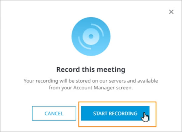 Conferma di registrare qualsiasi riunione