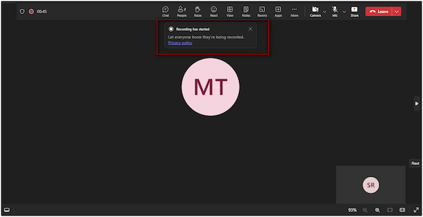 Teams Detect Screen Recording