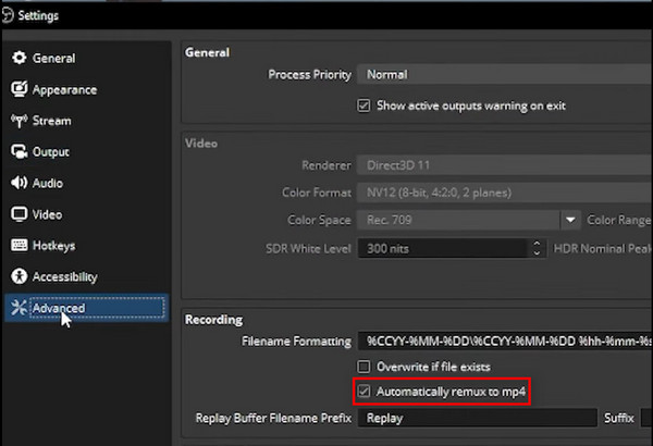 Check Automatically Remux To Mp4 Box