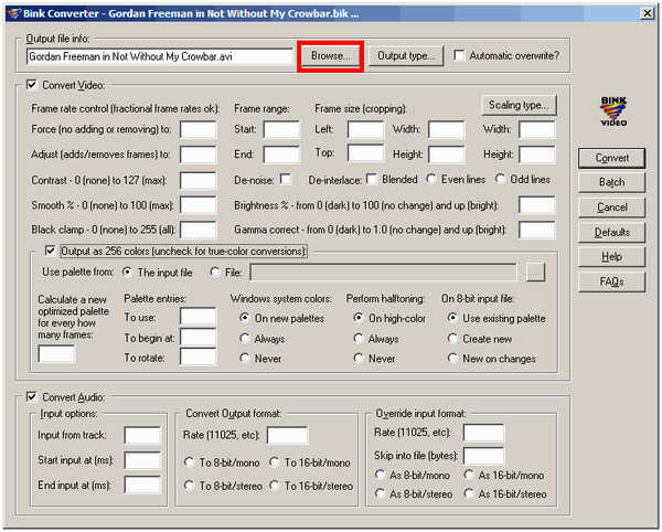 RAD Converter Procházet soubor BIK