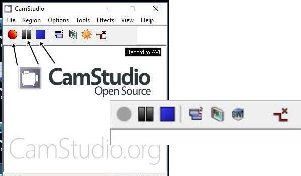 Camstudio startknop