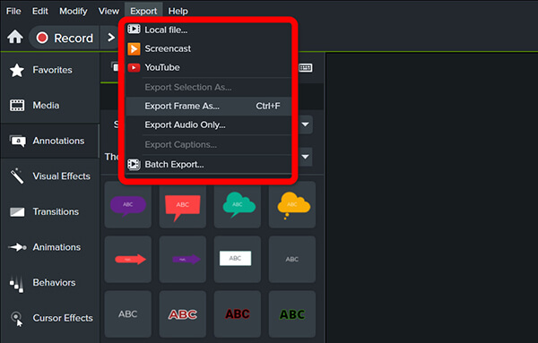 Camtasia 4K Video Export