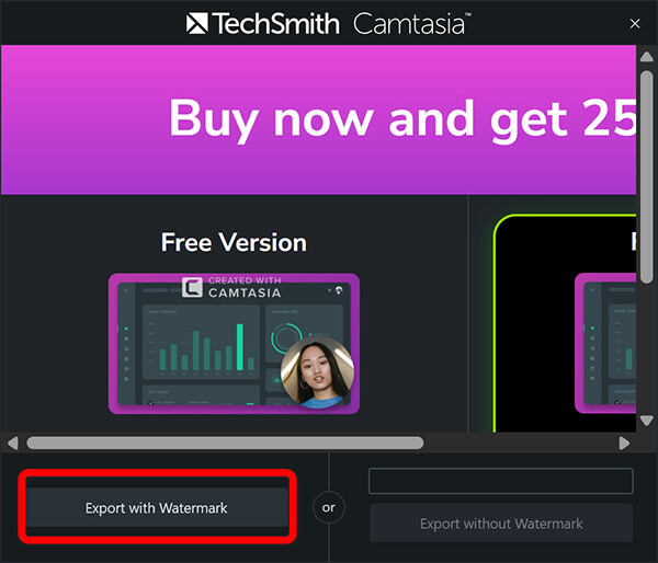 Camtasia Export With a Watermark