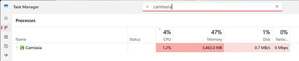 Camtasia Heavy CPU