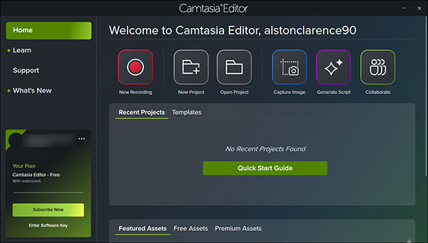 Camtasia Interface