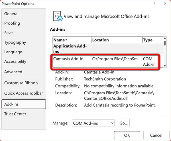 Camtasia Powerpoint Integration