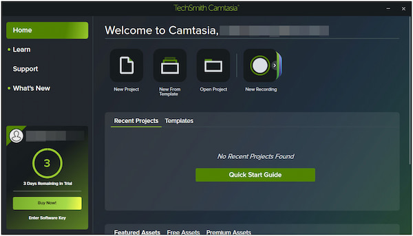 Interfaz Camtasia