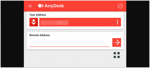 Abra AnyDesk en ambos dispositivos