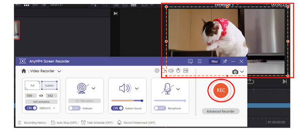 AnyMP4 螢幕錄影機選擇錄製按鈕