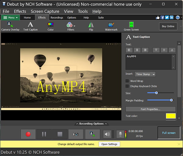 Debut Screen Recorder Recording Effects