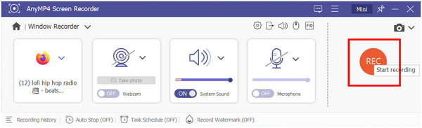 AnyMP4 schermrecorder opnameknop