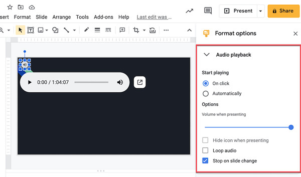 Faça locução no Google Slide com configurações personalizadas