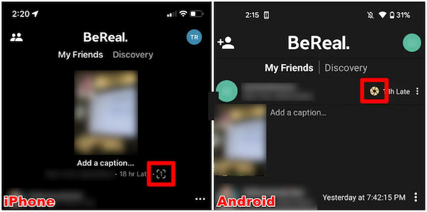 BeReal-näytön tallennusilmoitus Android- ja iOS-laitteissa