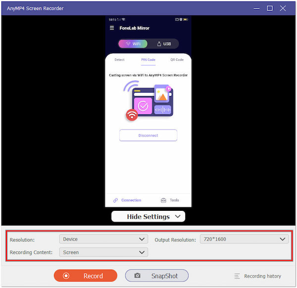 Konfigurer Capture Settings