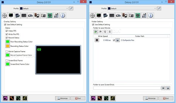 Dxtory interface