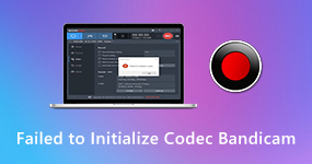 A Codec Bandicam inicializálása nem sikerült