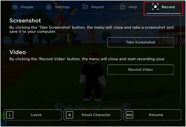 Roblox Settings Menu Record