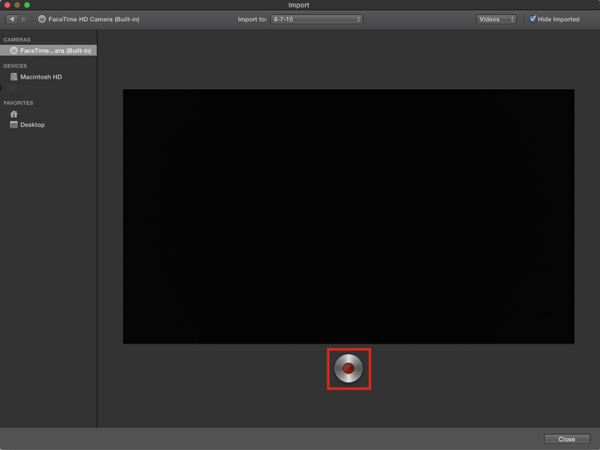 iMovie-kameran kaappausleike