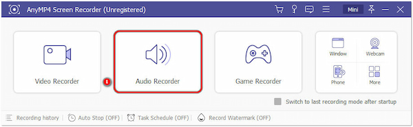 Vælg Audio Recorder Mode