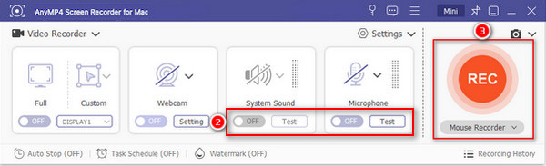 Avvia la registrazione audio