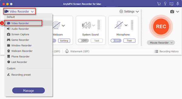 Naviger til Audio Recorder