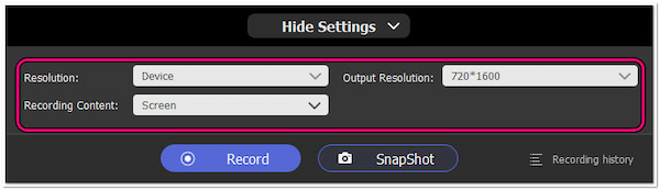 Configure Recording Settings