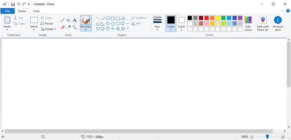 Copia lo screenshot su Paint