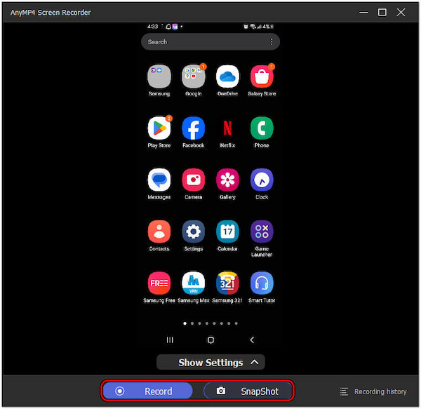 Screenshot Samsung Display