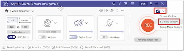 Choose Scrolling Window OPT