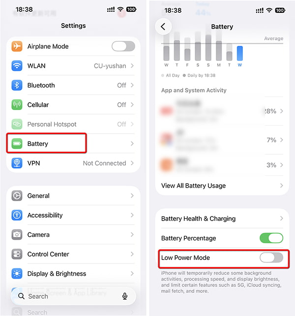Turn Off iPhone Low Power Mode