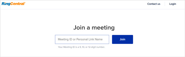 Присоединиться к RingCentral Meeting вручную