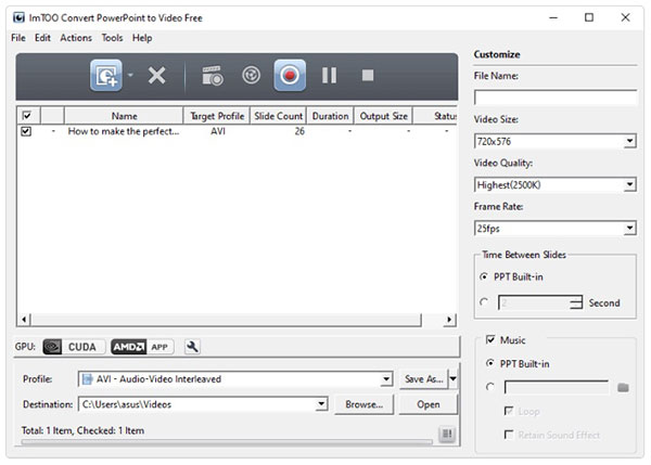 Imtoo Convert Powerpoint to Video Free