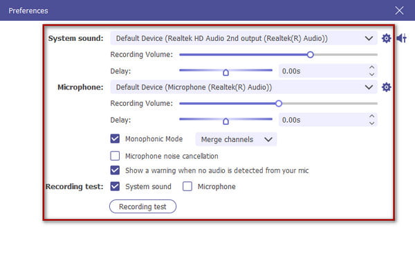 Adjust Recording Settings in AnyMP4 Screen Recorder
