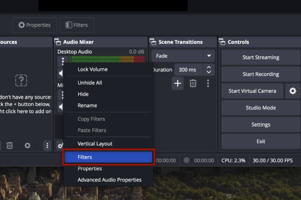 Open Mic Filter in OBS