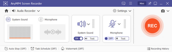 Start Audio Recording in AnyMP4 Screen Recorder