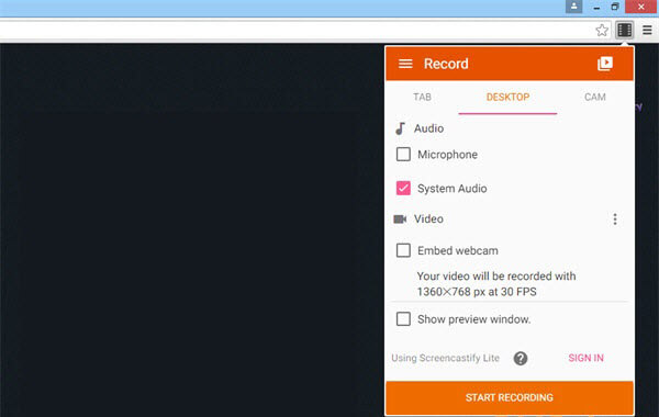 Screenshot obrazovky