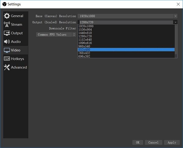 OBS Output Resolution