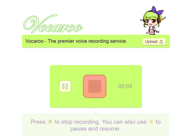 Vocaroo Online Mic Recorder