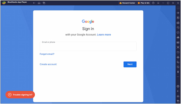 Faça login na conta do Google